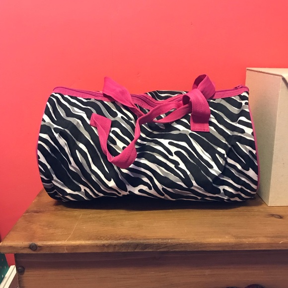 “Dance Feel the Beat” Small Zebra Print Duffel Bag - Picture 3 of 5